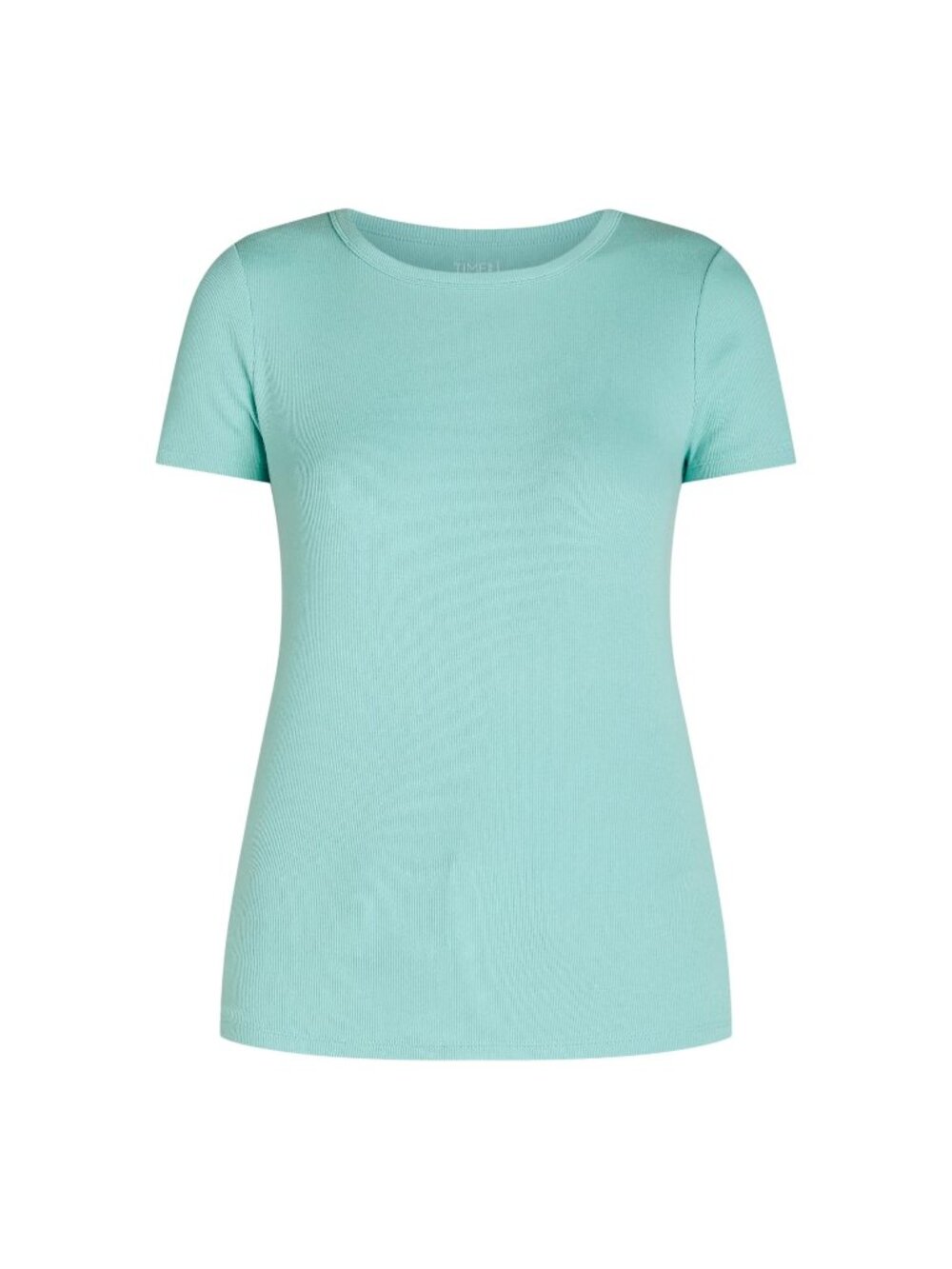Time and Tru Womens Short Sleeve Ribbed Aqua Tee T-shirt Size 20 XXL